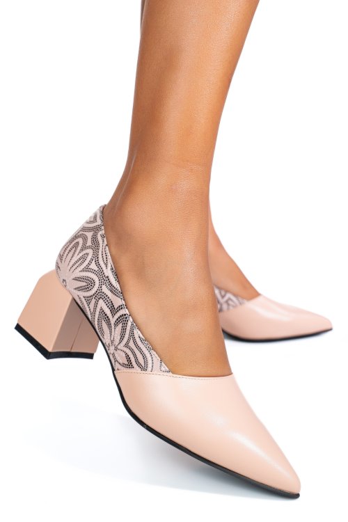 Bézs természetes bőr magassarkú cipők 5s7h460