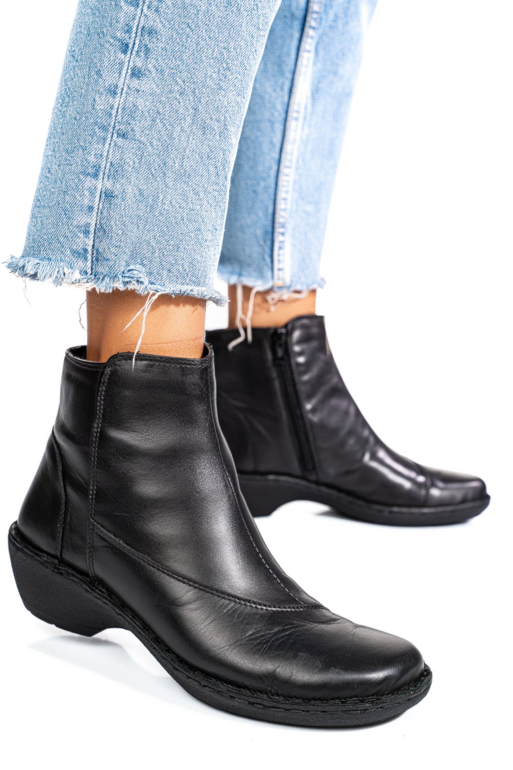 Fekete természetes bőr bakancs 5s7h1132263