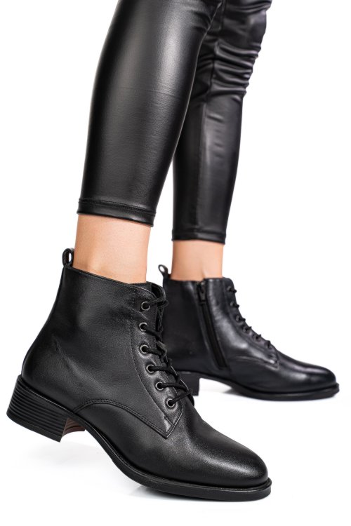 Fekete természetes bőr bakancs 5s7h3130152