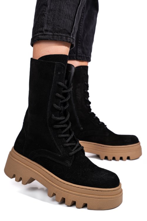 Fekete fordított bőr bakancs 5s7h2132500