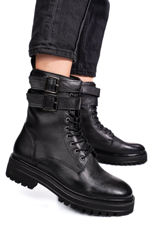 Fekete természetes bőr bakancs 5s7h3132251