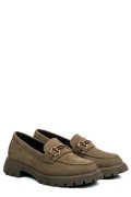 Khaki természetes bőr női lapos cipők 4s7h258
