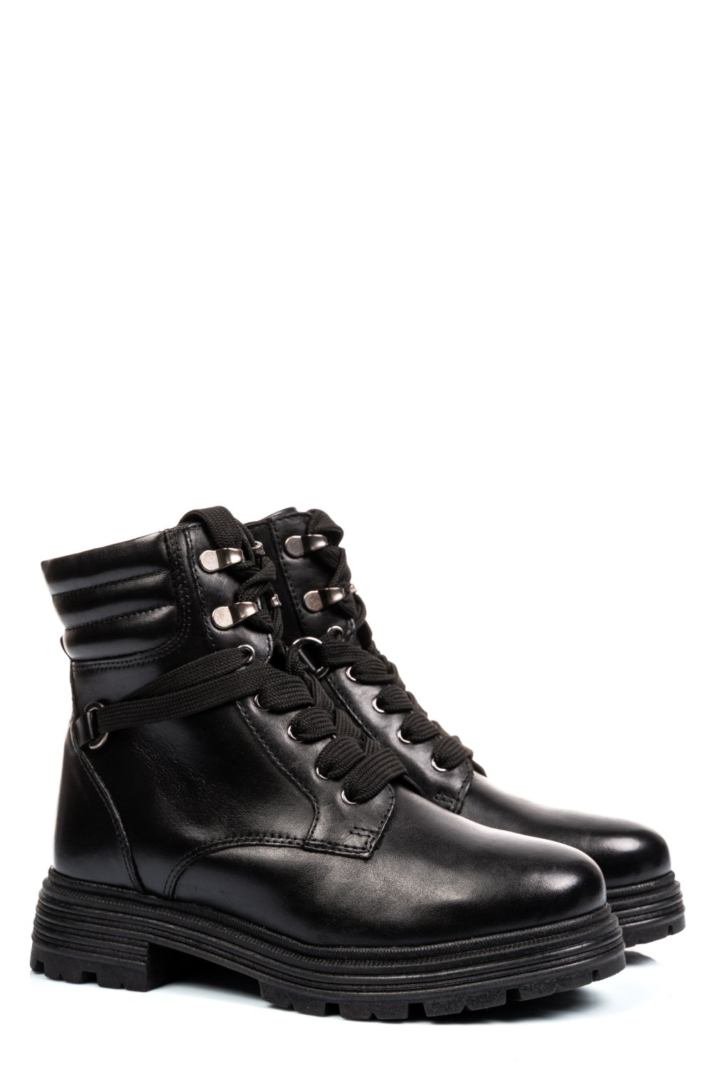 Fekete természetes bőr bakancs vs7hb25-4208