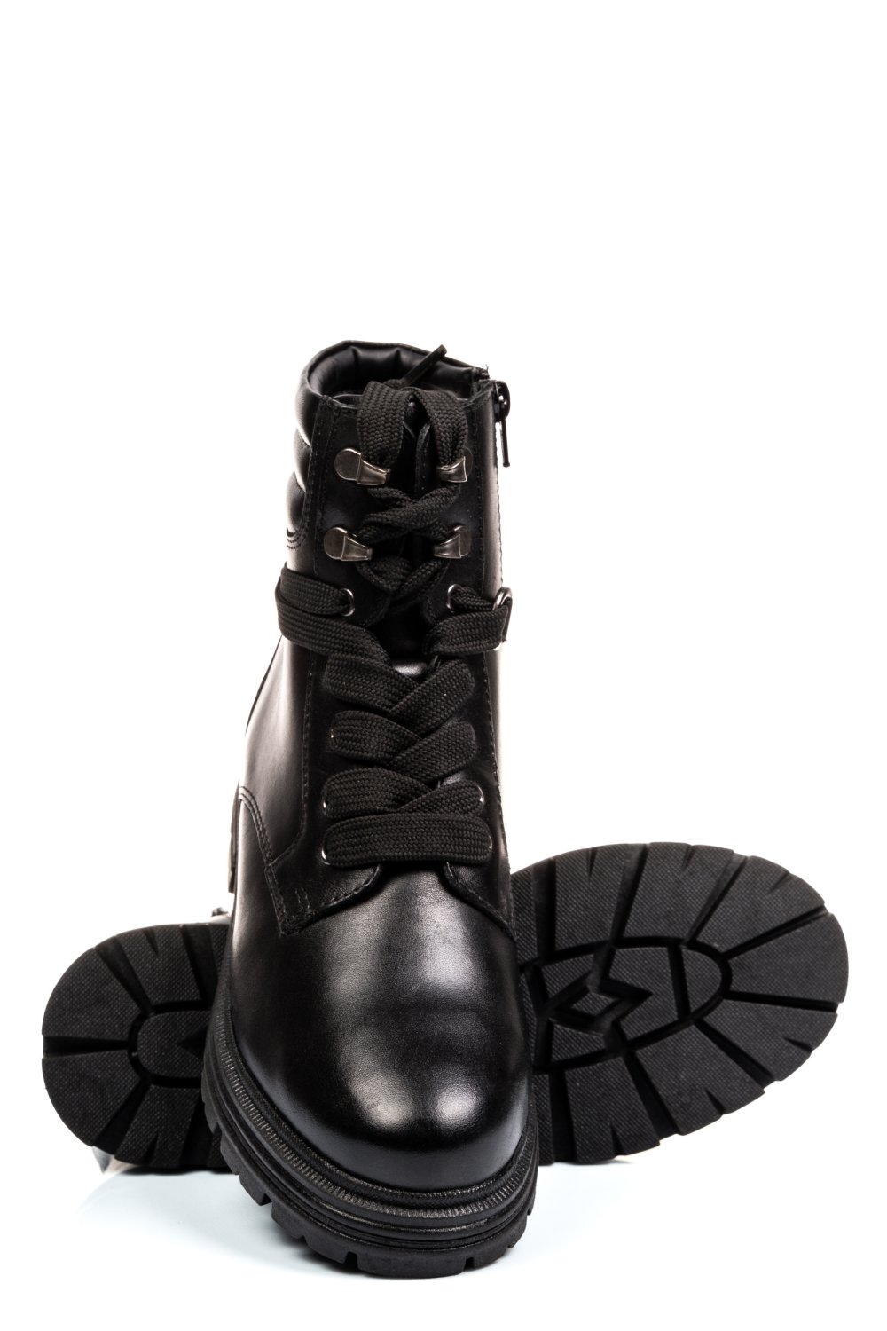 Fekete természetes bőr bakancs vs7hb25-4208