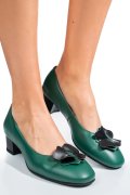 Zöld természetes bőr magassarkú cipők 5s7h555