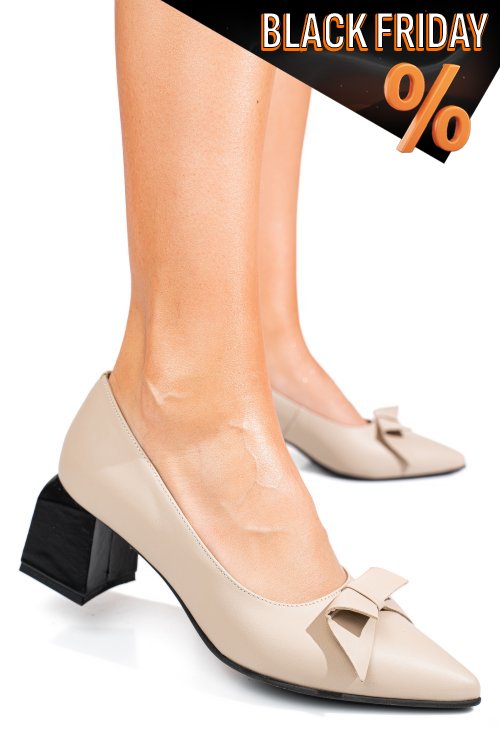 Bézs természetes bőr magassarkú cipők 5s7h463