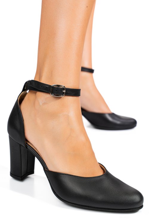 Fekete természetes bőr magassarkú cipők 1s7h998