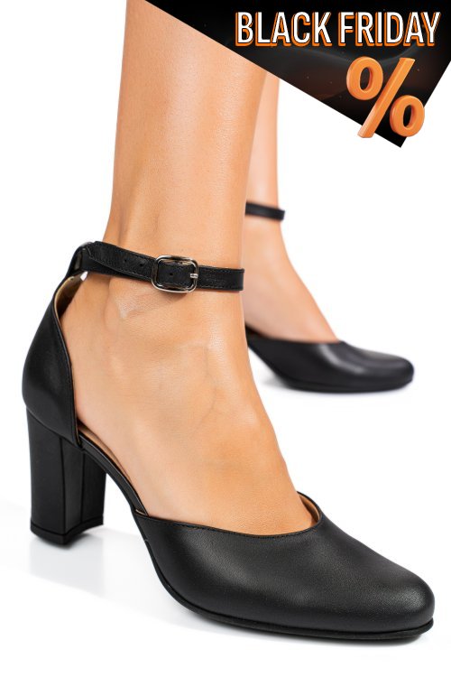 Fekete természetes bőr magassarkú cipők 1s7h998