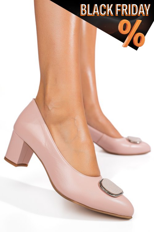 Rózsaszín természetes bőr magassarkú cipők 5s7h565