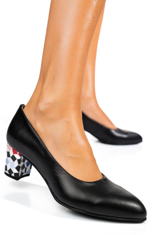 Fekete természetes bőr magassarkú cipők 1s7h400