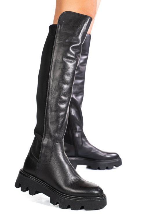 Fekete természetes bőr csizma 5s7h2122108