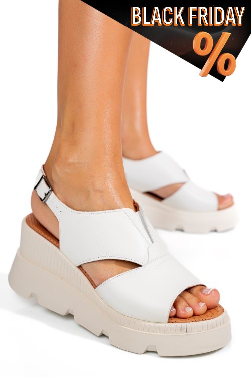 Fehér természetes bőr szandál ys7h14