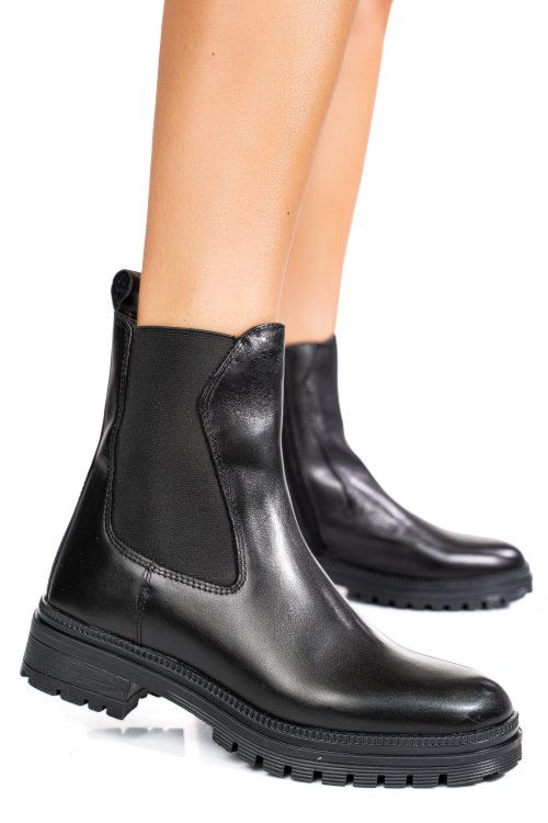 Fekete természetes bőr bakancs ws7hh54h17