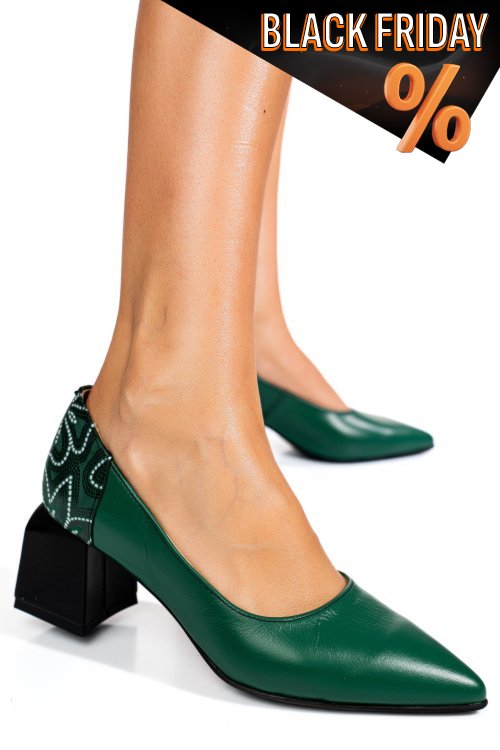 Zöld természetes bőr magassarkú cipők 5s7h460-ii