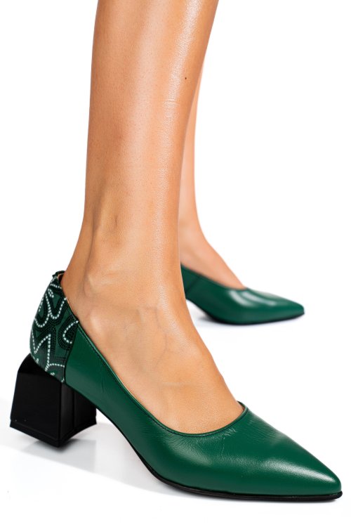 Zöld természetes bőr magassarkú cipők 5s7h460-ii