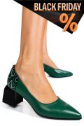 Zöld természetes bőr magassarkú cipők 5s7h460-ii