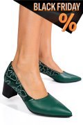Zöld természetes bőr magassarkú cipők 5s7h602-ii