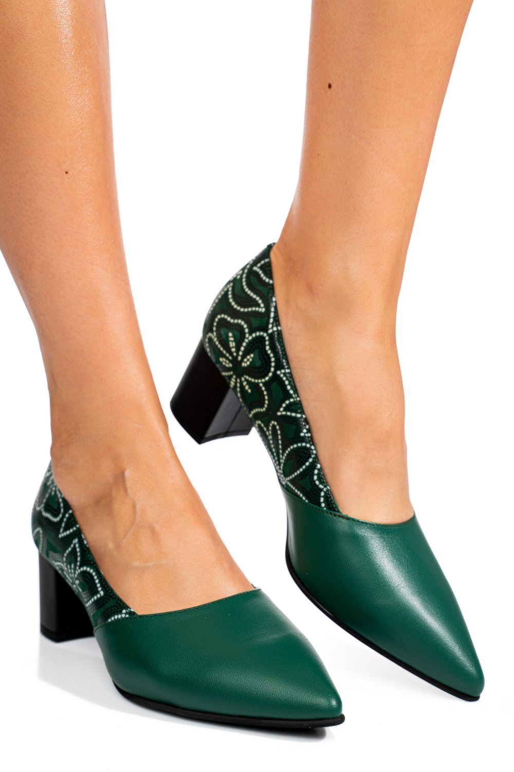 Zöld természetes bőr magassarkú cipők 5s7h602-ii