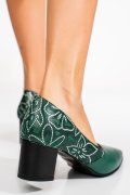 Zöld természetes bőr magassarkú cipők 5s7h602-ii