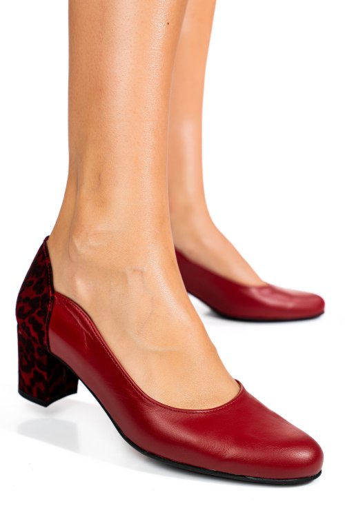 Piros természetes bőr magassarkú cipők 1s7h482