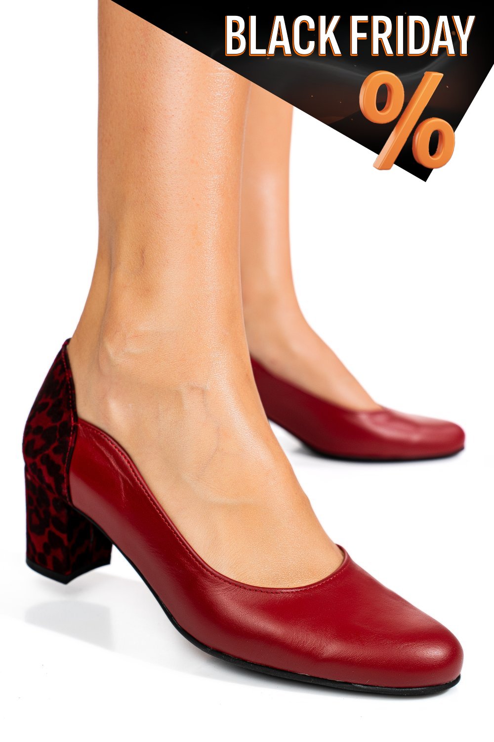 Piros természetes bőr magassarkú cipők 1s7h482