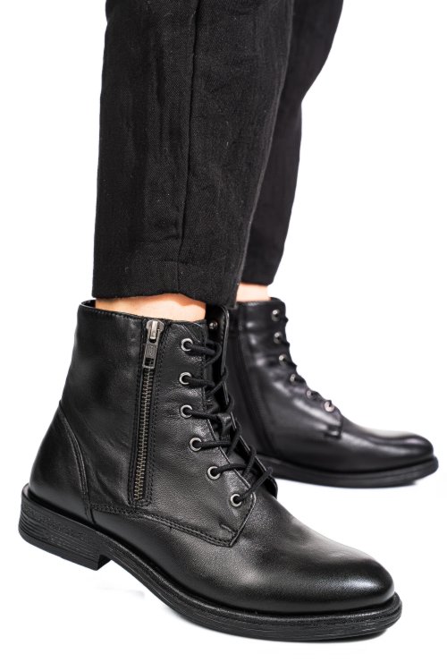 Fekete természetes bőr bakancs 5s7h3130138