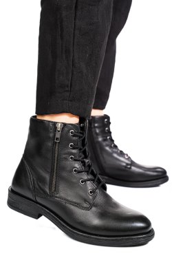 Fekete természetes bőr bakancs 5s7h3130138