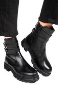 Fekete természetes bőr bakancs vs7hb25-4204