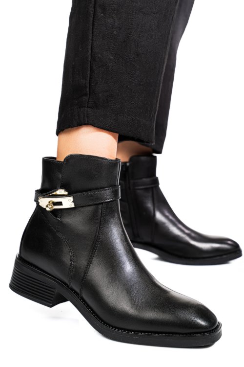 Fekete természetes bőr bakancs vs7hb22-4207