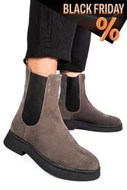 Szürke fordított bőr bakancs 1s7h1883