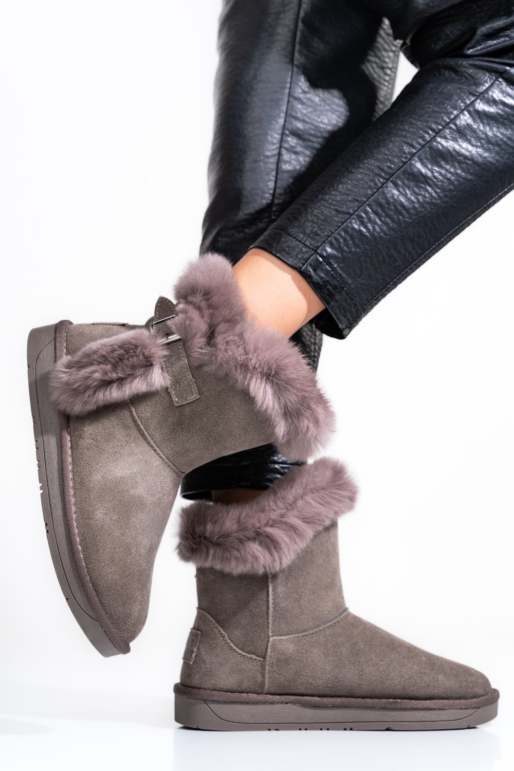 Szürke természetes bőr csizma ss7hcw328010