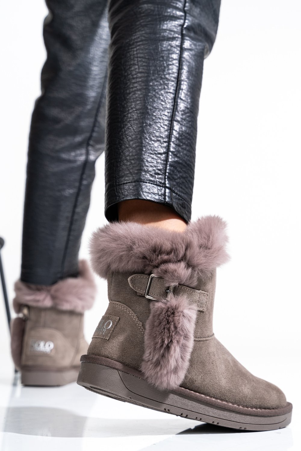 Szürke természetes bőr csizma ss7hcw328010