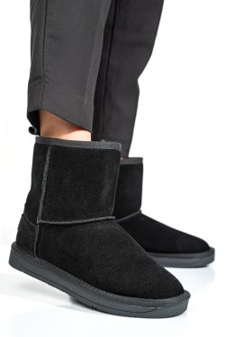 Fekete fordított bőr csizma ss7hcw421p08