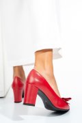 Piros természetes bőr magassarkú cipők 5s7h010