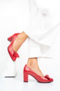 Piros természetes bőr magassarkú cipők 5s7h010