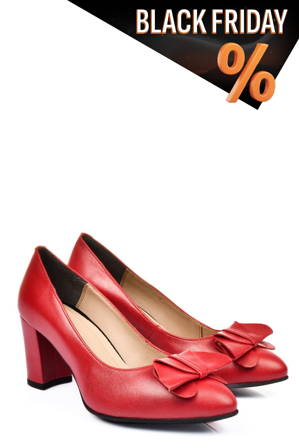 Piros természetes bőr magassarkú cipők 5s7h010