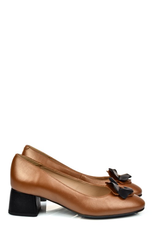 Barna természetes bőr magassarkú cipők 5s7h555