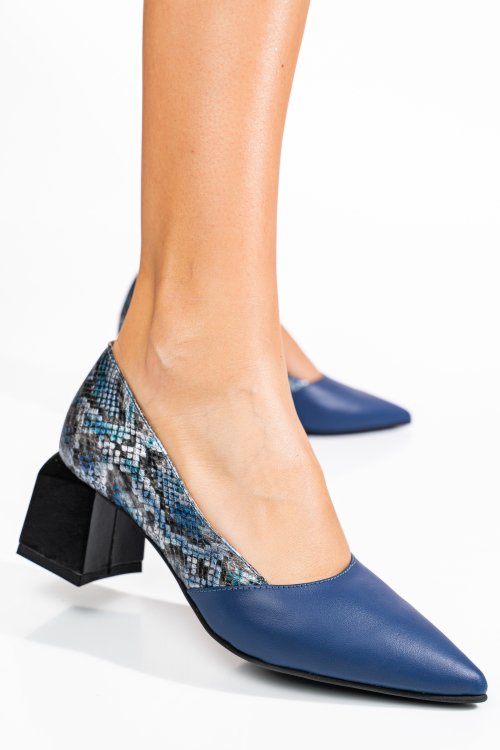 Kék természetes bőr magassarkú cipők 5s7h460