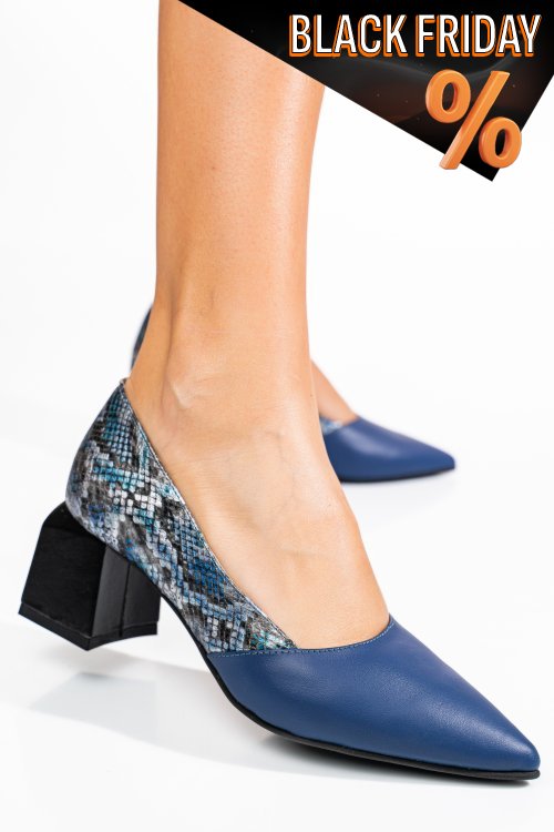 Kék természetes bőr magassarkú cipők 5s7h460
