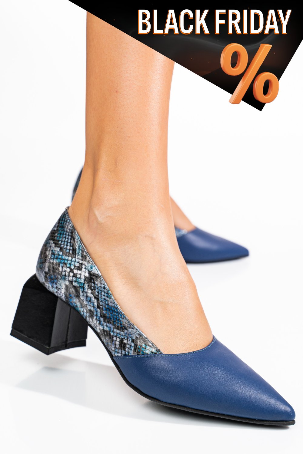 Kék természetes bőr magassarkú cipők 5s7h460