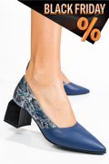 Kék természetes bőr magassarkú cipők 5s7h460