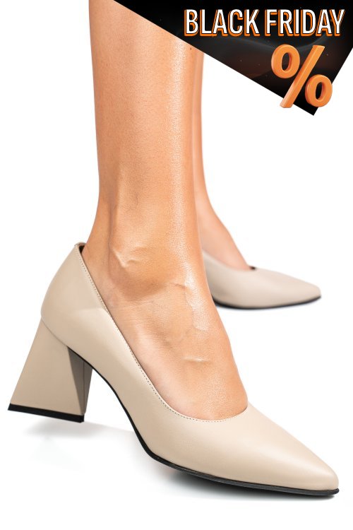 Bézs természetes bőr magassarkú cipők 5s7h725