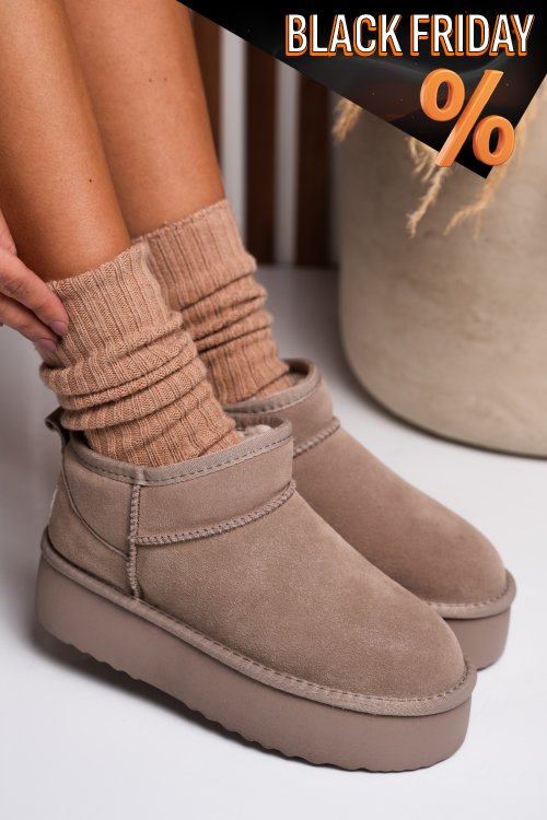 Bézs fordított bőr csizma 1s7h250