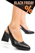 Fekete természetes bőr magassarkú cipők 5s7h726