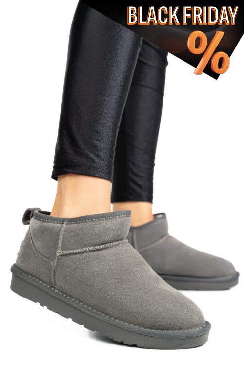 Szürke fordított bőr bakancs 1s7h1200