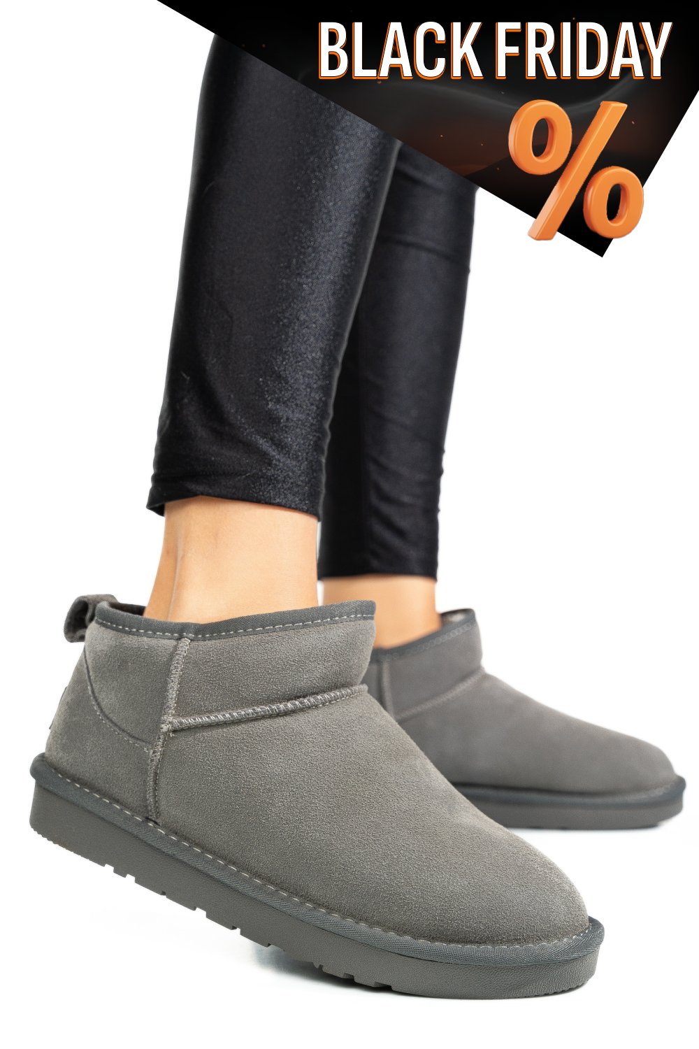 Szürke fordított bőr bakancs 1s7h1200