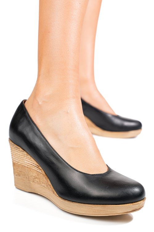 Fekete természetes bőr magassarkú cipők 1s7h237