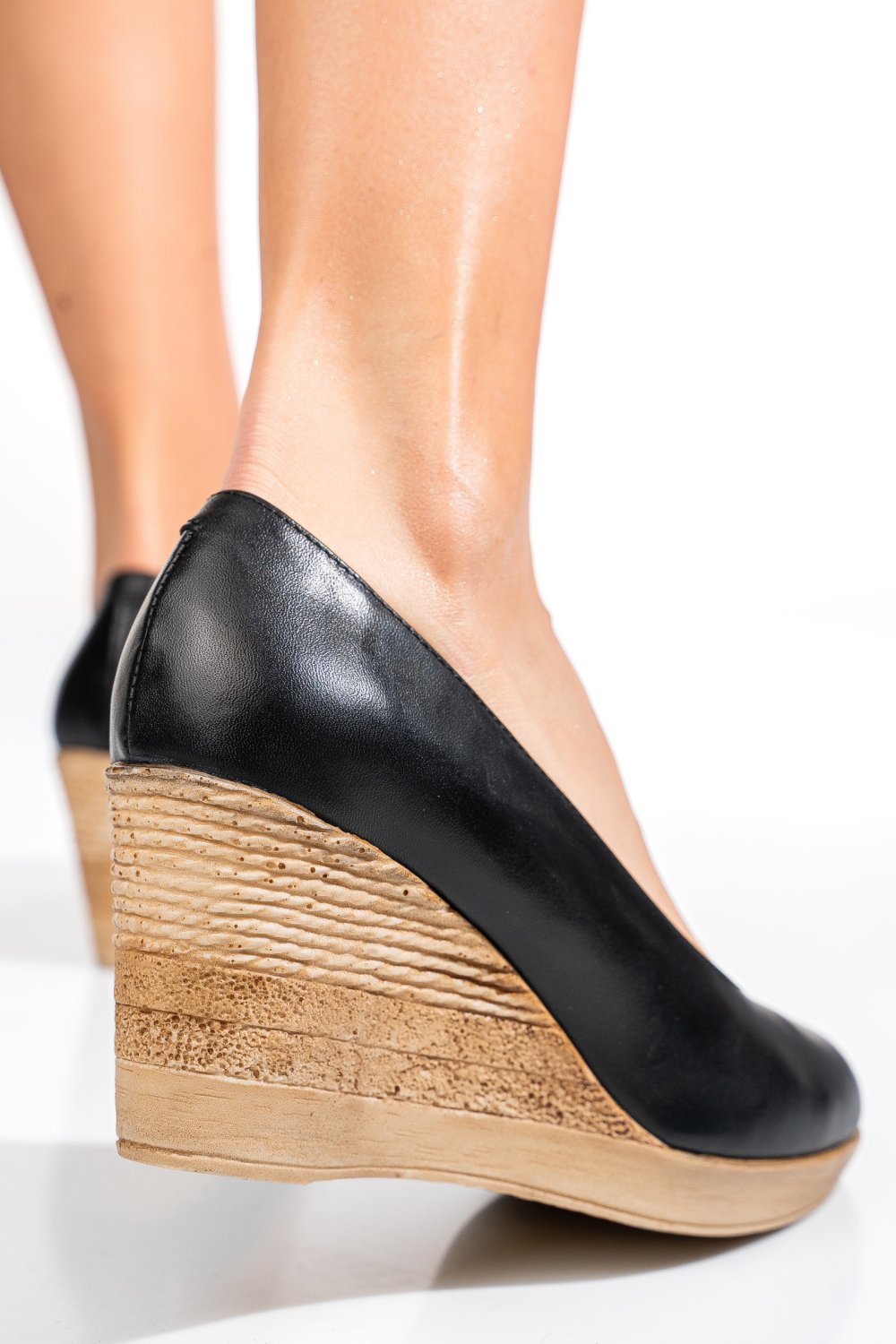 Fekete természetes bőr magassarkú cipők 1s7h237