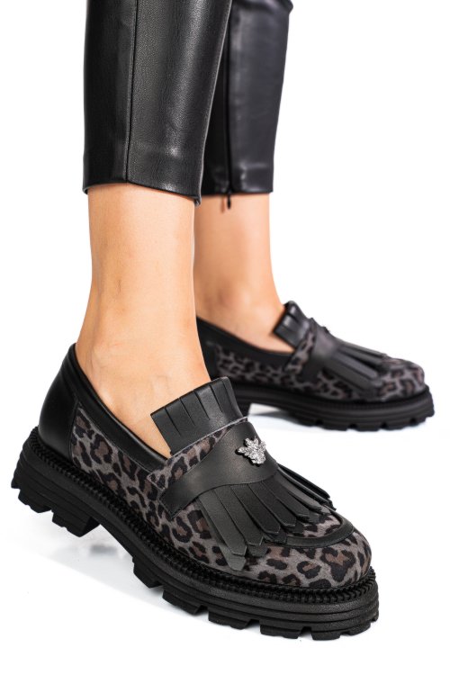 Szürke természetes bőr női lapos cipők 3s7h95