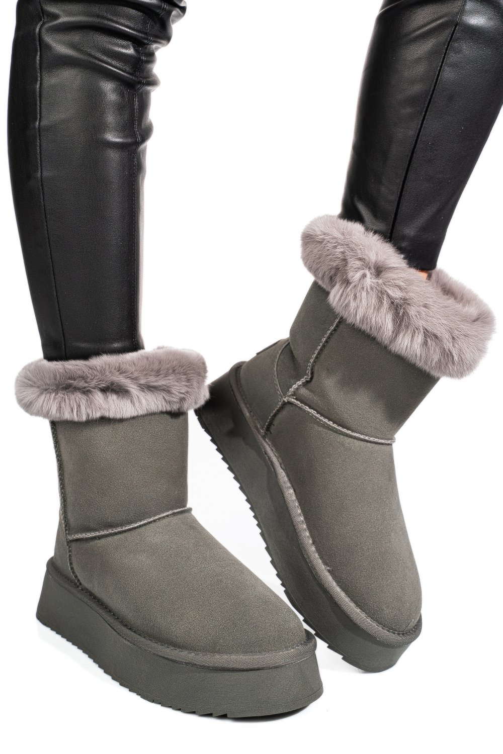 Khaki fordított bőr csizma ss7hcw421p14